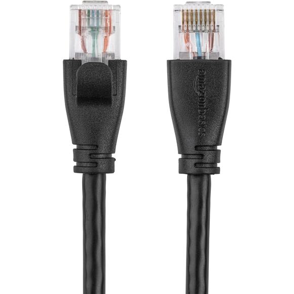 Amazon Basics Cat 6 Gigabit Ethernet Patch Black Cable RJ45 1000Mhz Copper 50 Ft - Picture 6 of 6